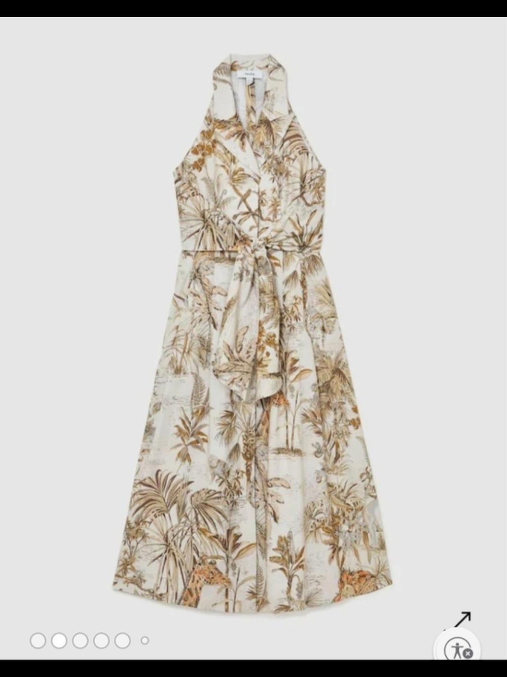 Reiss Tate Safari Tailored Nuetral Halterneck 6 $400 Full Price In Stores - Picture 2 of 8